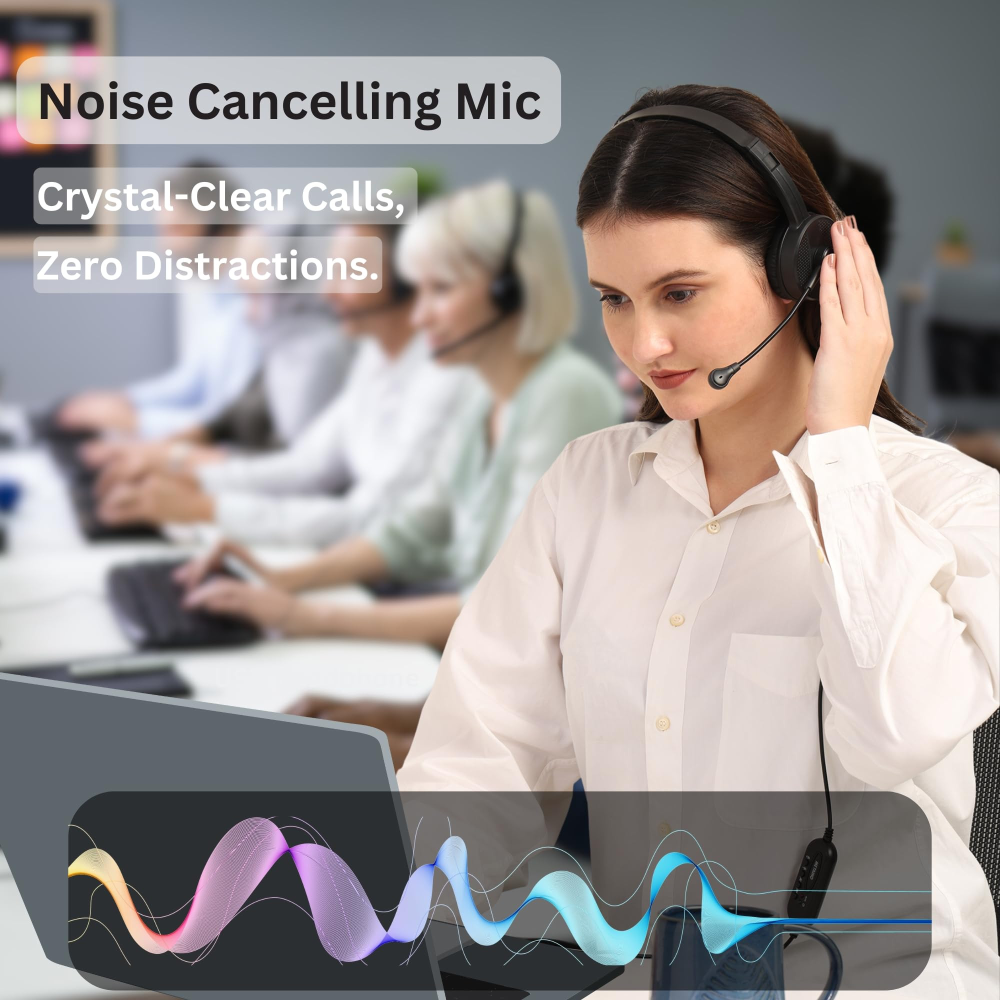 Metaind Wired USB Headphone with Noise Cancelling Mic  HD Sound  Comfort for Zoom Teams  Call Centers  USB Headset for PC  Laptop  Model MetaMT50 Black