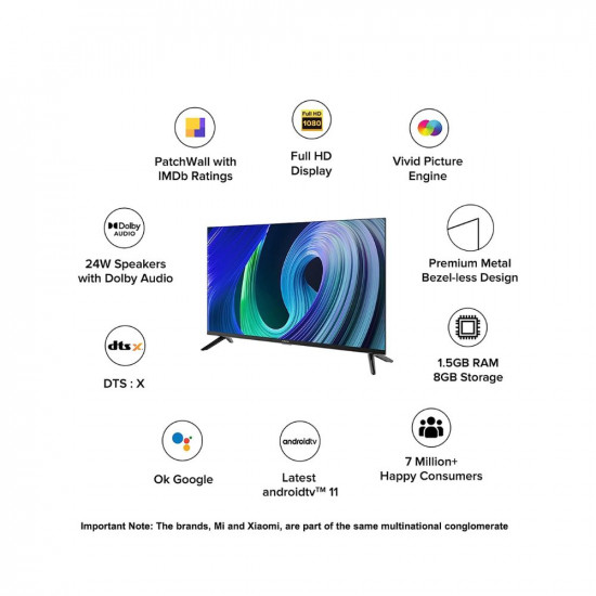 MI 108 cm (43 inches) 5A Series Full HD Smart Android LED TV L43M7-EAIN (Black)