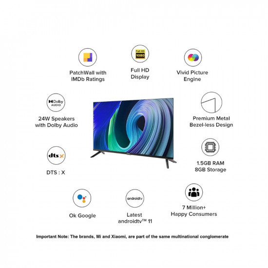 MI 108 cm (43 inches) 5A Series Full HD Smart Android LED TV L43M7-EAIN (Black)