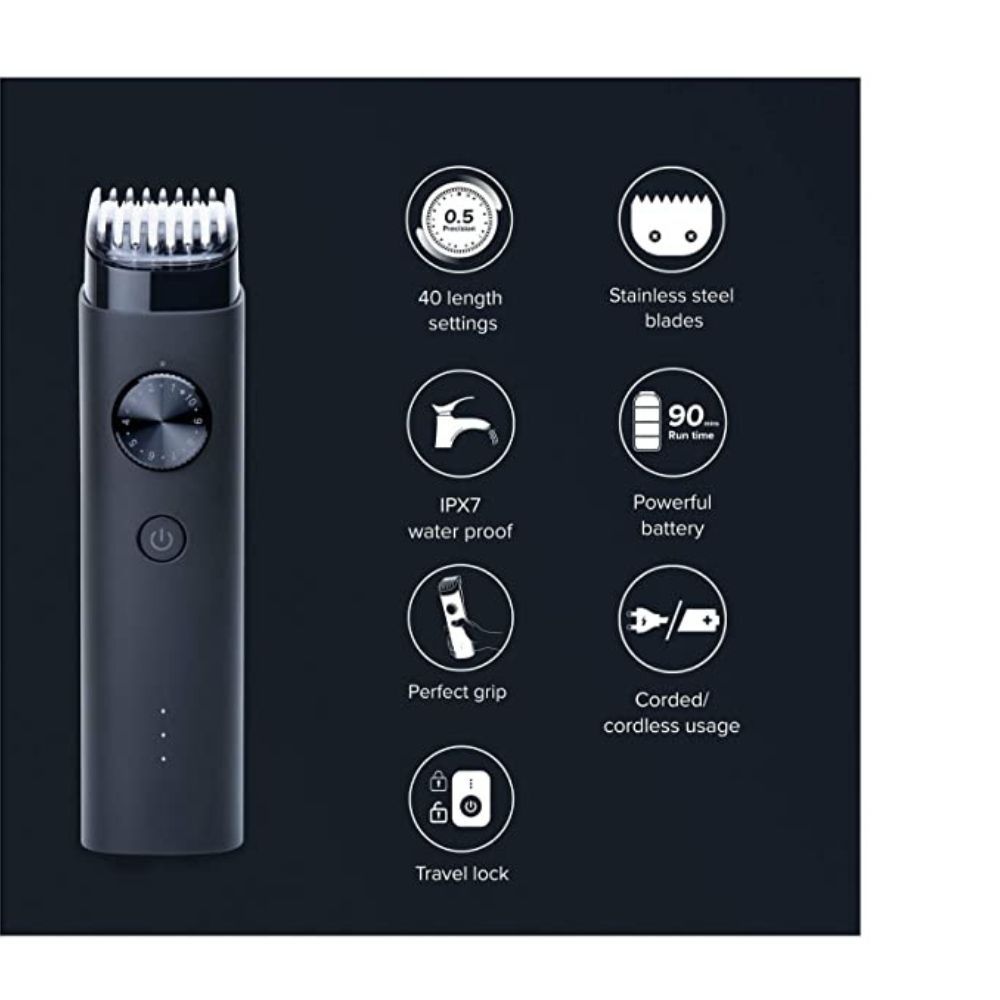 Mi Corded & Cordless Waterproof Beard Trimmer with Fast Charging, Black