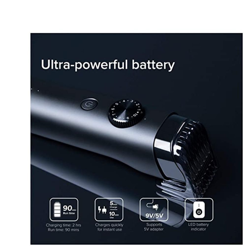 Mi Corded & Cordless Waterproof Beard Trimmer with Fast Charging, Black