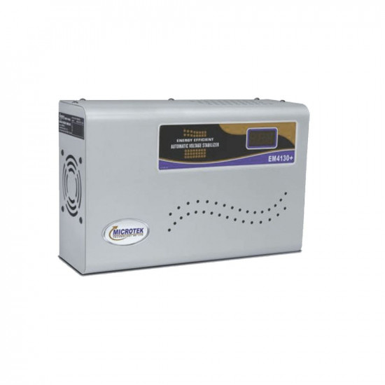 Microtek EM 4130 Automatic Air Conditioners (A.C.) Voltage Stabilizer upto 1.5 Ton Working Power 130V-300V(Metalic Grey) with 3 year warranty