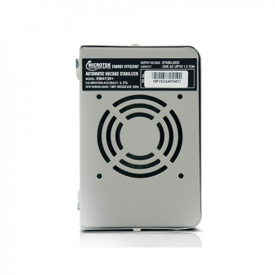Microtek EM 4130 Automatic Air Conditioners (A.C.) Voltage Stabilizer upto 1.5 Ton Working Power 130V-300V(Metalic Grey) with 3 year warranty