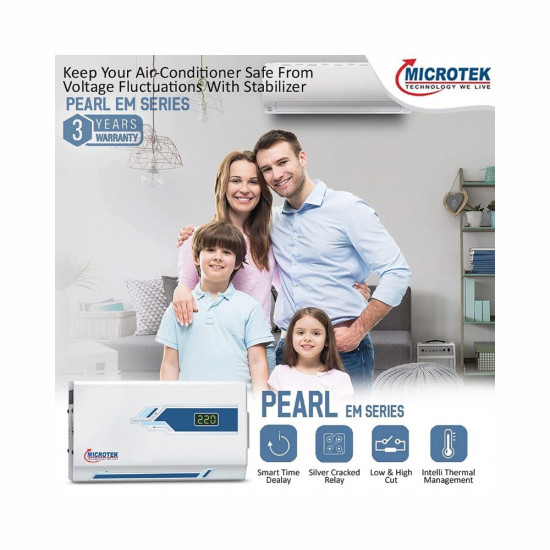 Microtek Pearl EM4130 Automatic Voltage Stabilizer for AC up to 1 5 ton 130V 300V
