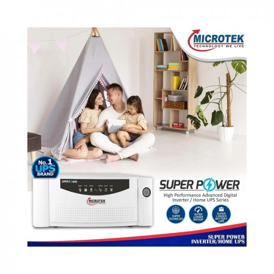 Microtek Super Power 800 Advanced Digital 700VA/12V Inverter, Support 1 Battery With 2 Year Warranty for Home, Office & Shops