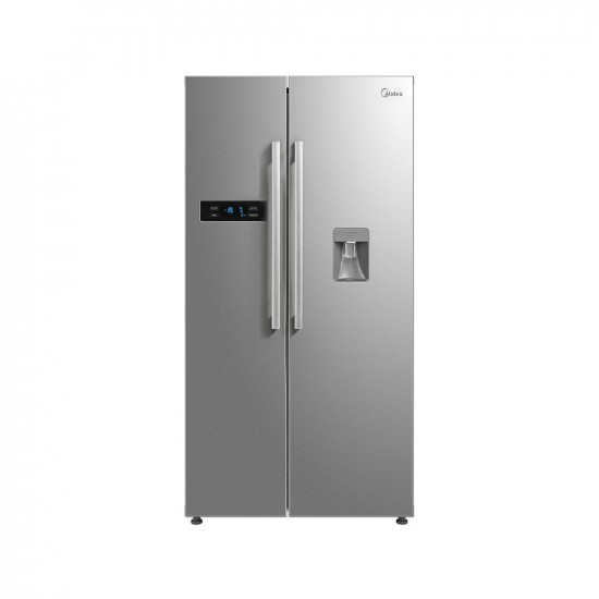 Midea 591L Side By Side Refrigerator with Inverter (MRF5920WDSSF, Silver, SS Finish, Water Dispenser)