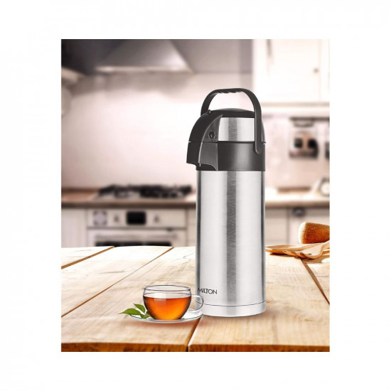 milton Beverage Dispenser 3500 Stainless Steel for Serving Tea and Coffee, 3.58 Litre, Silver & Milton Pinnacle 2000 Thermosteel 24 Hours Hot or Cold Dispenser, 1910 ml, Silver