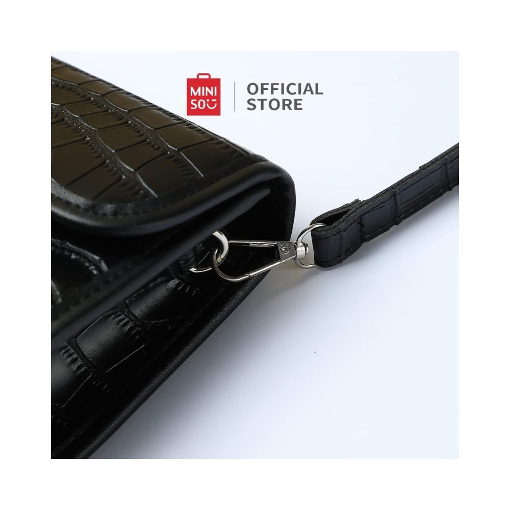 Miniso Stone Pattern Crossbody Bag with Flap