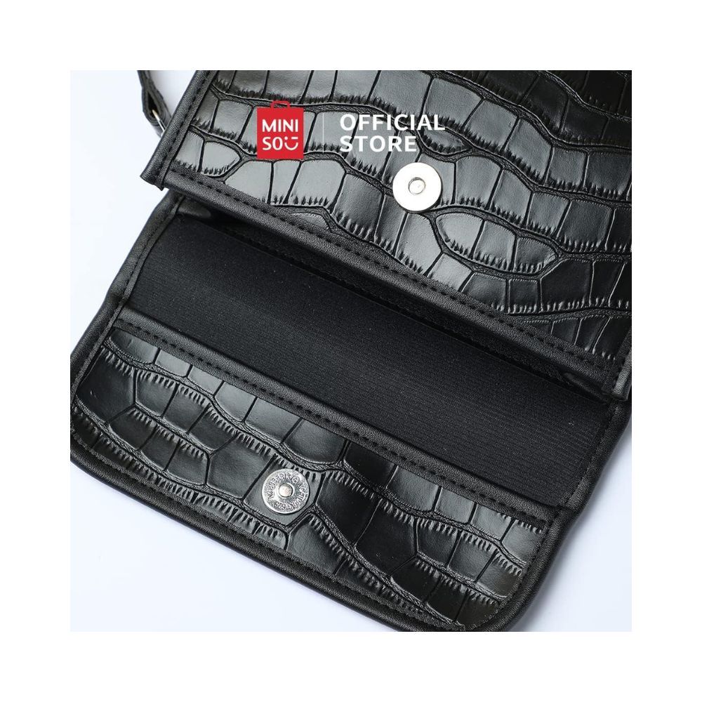 Miniso Stone Pattern Crossbody Bag with Flap