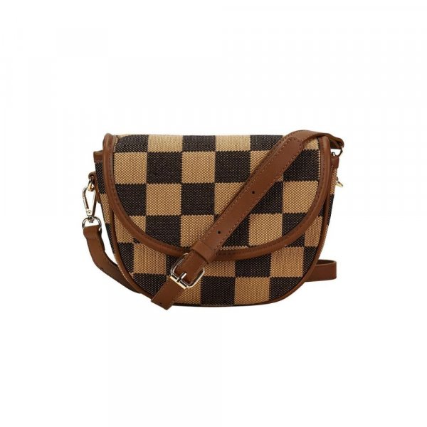 Miniso Women Crossbody Bag Detachable Checkered Pattern