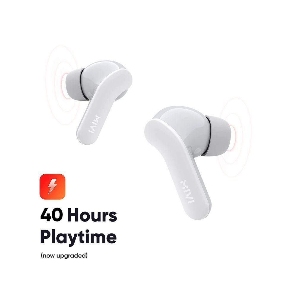 Mivi Duopods A25 Bluetooth Truly Wireless in Ear Earbuds with Mic with 40Hours Battery, 13Mm Bass Drivers & Made in India. with Immersive Sound Quality, Voice Assistant, Touch Control (White)