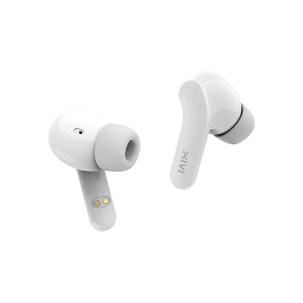 Mivi Duopods A25 Bluetooth Truly Wireless in Ear Earbuds with Mic with 40Hours Battery, 13Mm Bass Drivers & Made in India. with Immersive Sound Quality, Voice Assistant, Touch Control (White)
