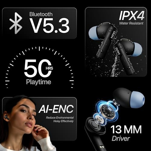 Mivi DuoPods C1 New Launch HD Call Clarity Ear Buds Wireless  Longer Playtime  13mm Bass Drivers  Low Latency for Best Gaming Experience  Type-C Charging  Made in India TWS Earbuds