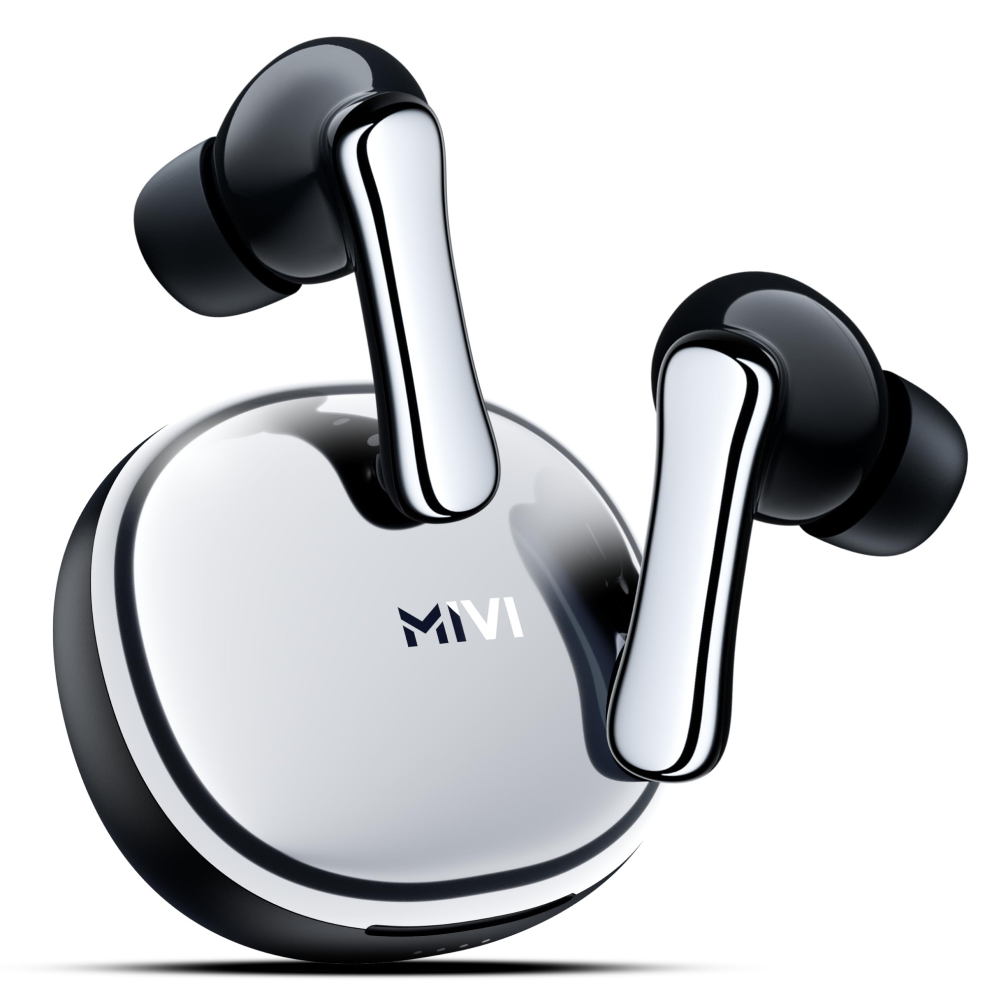 Mivi SuperPods Halo Flagship Launch 35dB ANC Active Noise Cancellation in Ear Ear Buds Wireless Spatial Audio 60HRS Battery13mm Drivers IPX4 v54 Bluetooth Earbuds with Mic