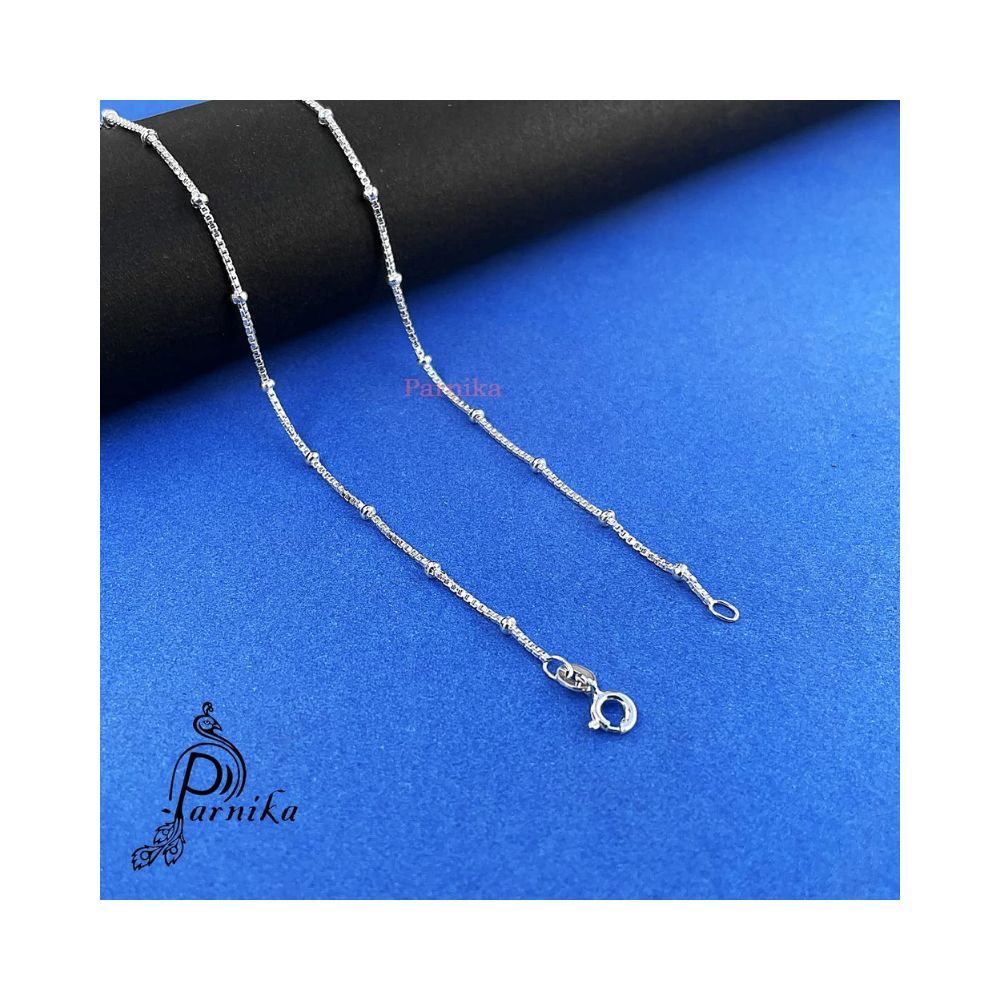 MJ 925 Beautiful Silver Payal (Anklets) in Pure 92.5 Sterling Silver for Women