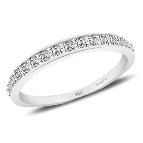 Buy Advitya By Shreya White CZ Silver Finger Ring Band in Pure 92.5  Sterling silver for Women Girls Chandi Ki Ring at Amazon.in