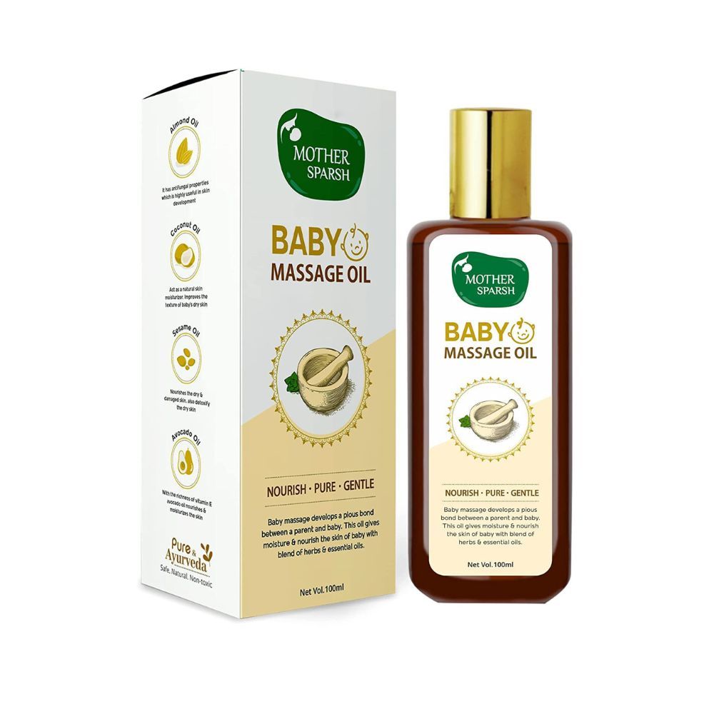 Mother Sparsh Ayurvedic Baby Massage Oil, 18 Herbal extracts and Oils - Lajjalu