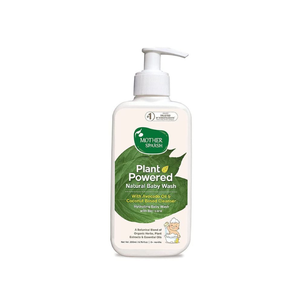 Mother Sparsh Plant Powered Natural Hydrating Baby Wash WIth Avacado Oil & Coconut - 200 ml