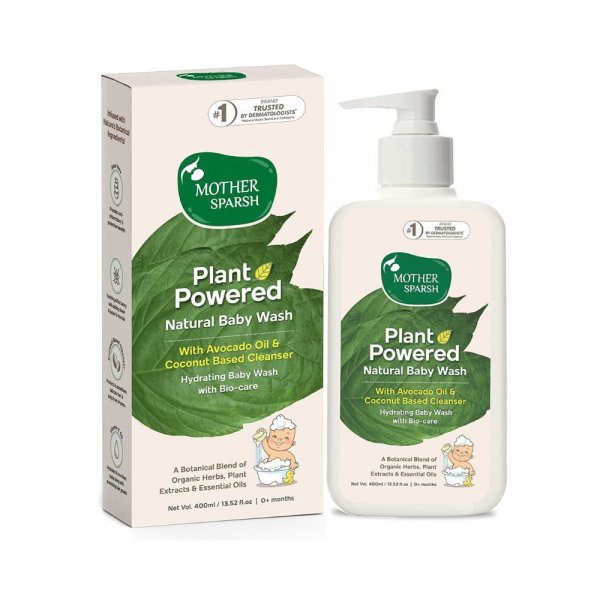 Mother Sparsh Plant Powered Natural Hydrating Baby Wash WIth Avacado Oil &amp; Coconut - 400 ml