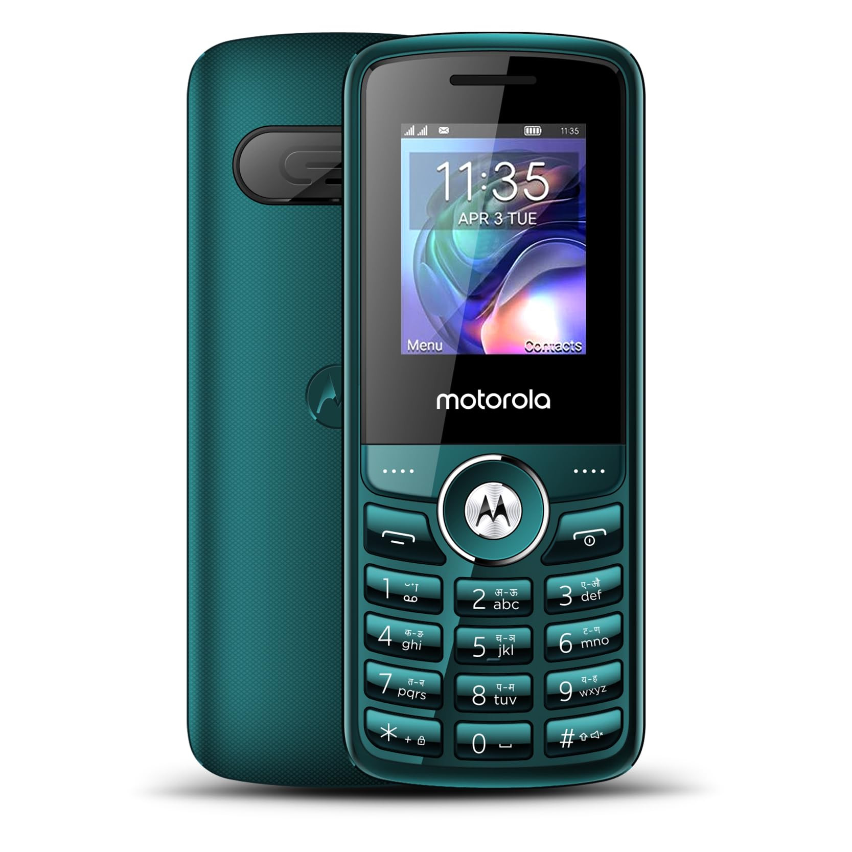Motorola All-New A200 Dual Sim keypad Phone with Voice Feature  2 Years Replacement  Long Lasting Battery  Built-in UPI Payments App  Wireless FM  Auto Call Recording Teal Blue