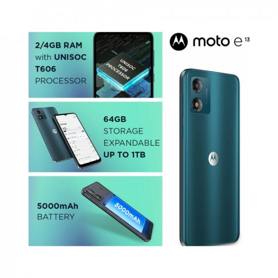 MOTOROLA e13 (Aurora Green, 64 GB) (4 GB RAM)