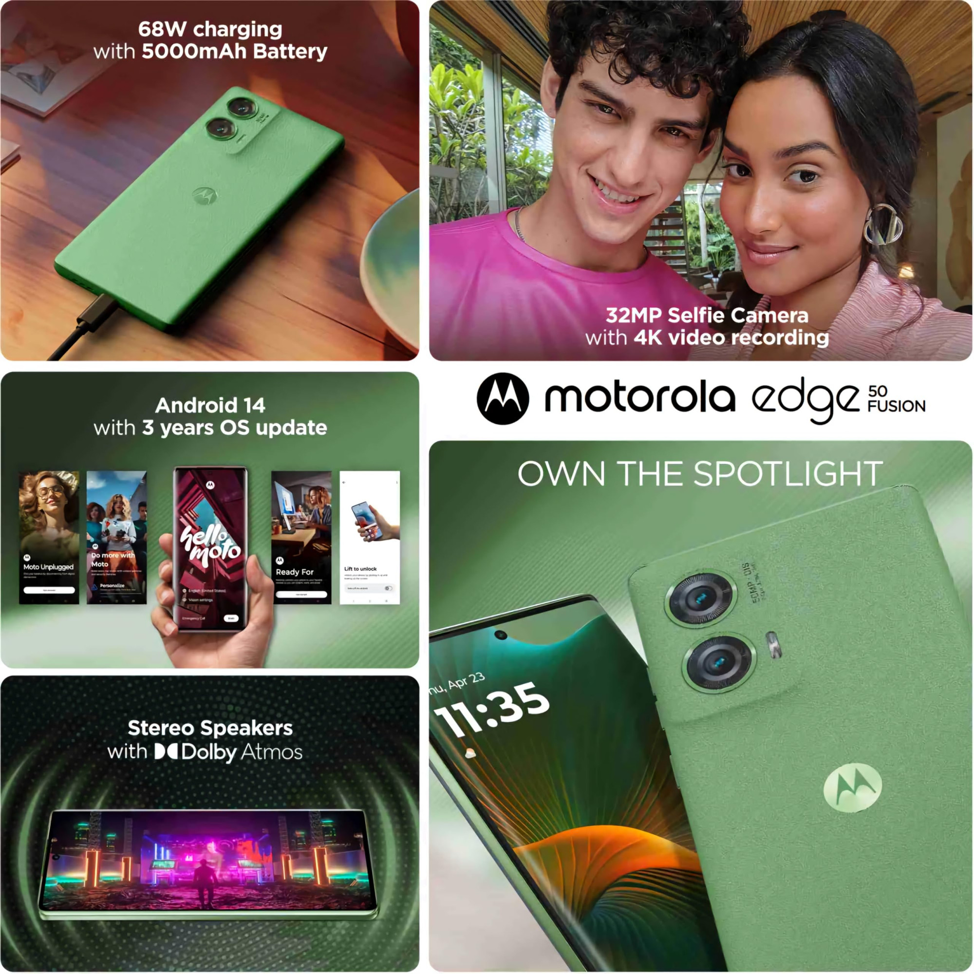 Motorola Edge 50 Fusion tG Forest Green 12GB RAM  256GB Storage