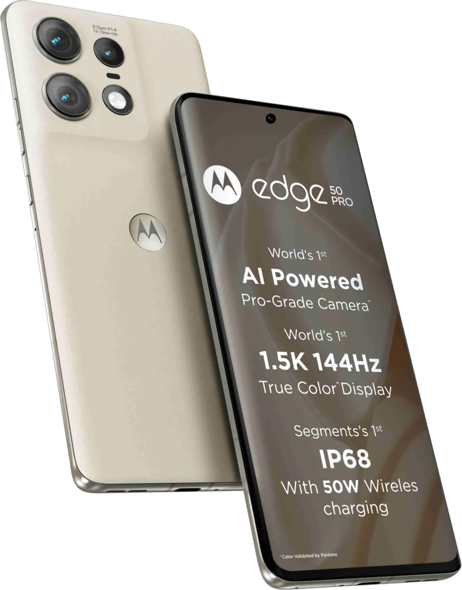 Motorola Edge 50 Pro 5G with 125W Charger Vanilla Cream 256 GB 12 GB RAM
