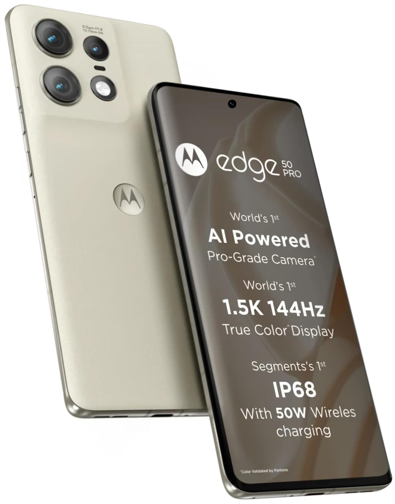 Motorola Edge 50 Pro 5G with 68W Charger Vanilla Cream 256 GB 8 GB RAM