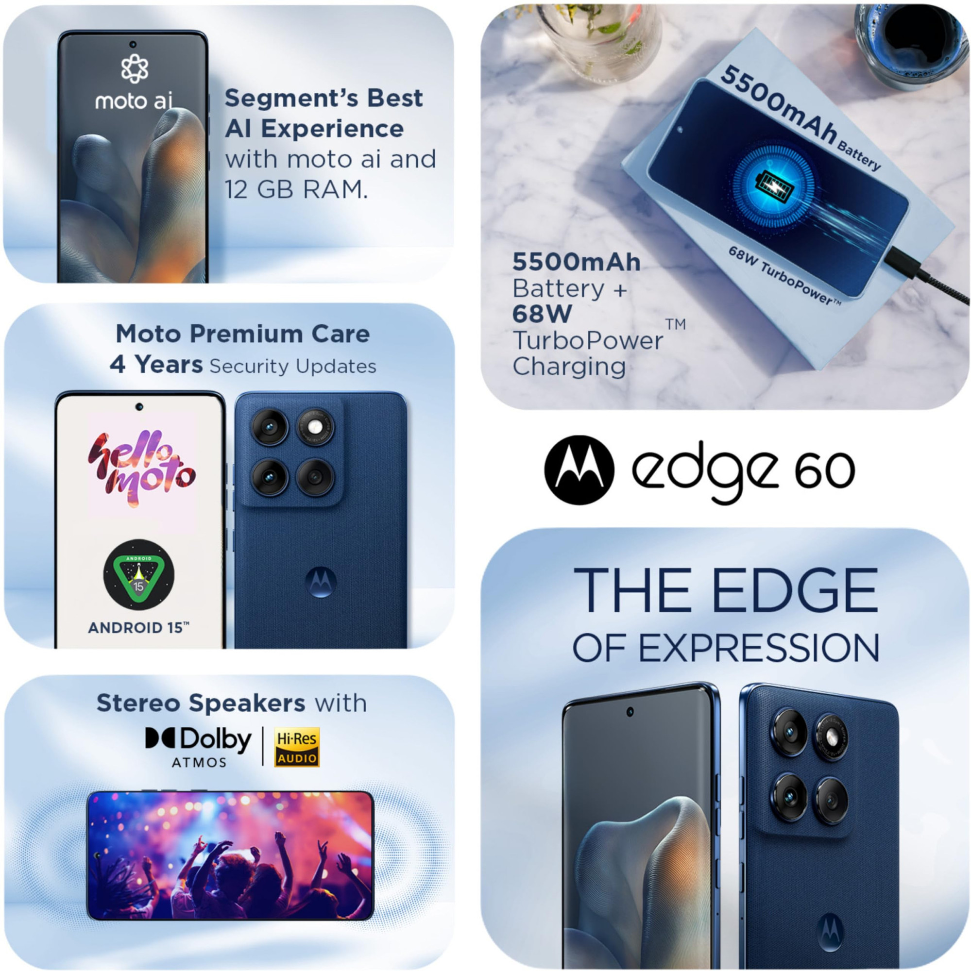 Motorola Edge 60 5G Pantone Shamrock 256 GB 12 GB RAM Gibraltar Sea