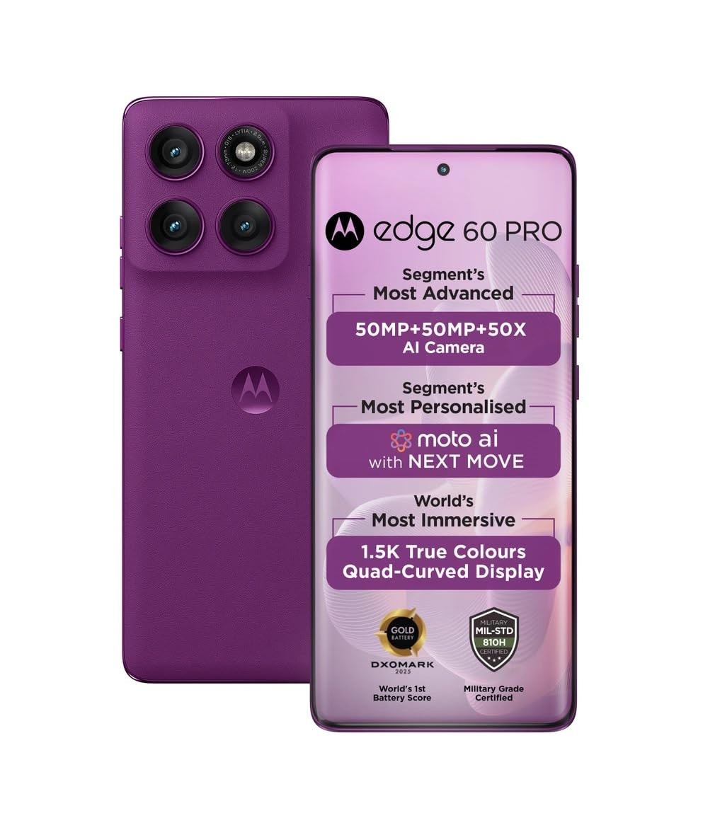 Motorola Edge 60 Pro 5G Pantone Sparkling Grape 12GB RAM 256GB Storage Purple