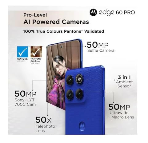 Motorola Edge 60 Pro PANTONE Dazzling Blue 12GB RAM 256GB Storage