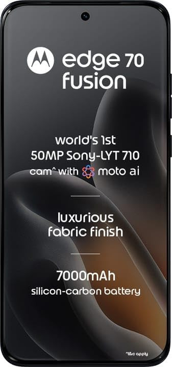 Motorola Edge 70 Fusion 5G Pantone Silhouette 12GB RAM 256GB Storage  AI Features  678-inch 144Hz AMOLED  Snapdragon 7s Gen 4  50MP  13MP Camera  32MP Selfie  7000mAh  68W TurboPower