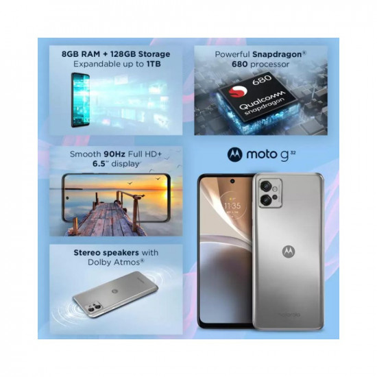 MOTOROLA G32 (Satin Silver, 128 GB) (8 GB RAM)