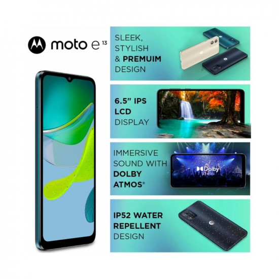 Motorola Moto E13 (Aurora Green, 8GB RAM, 128GB Storage)