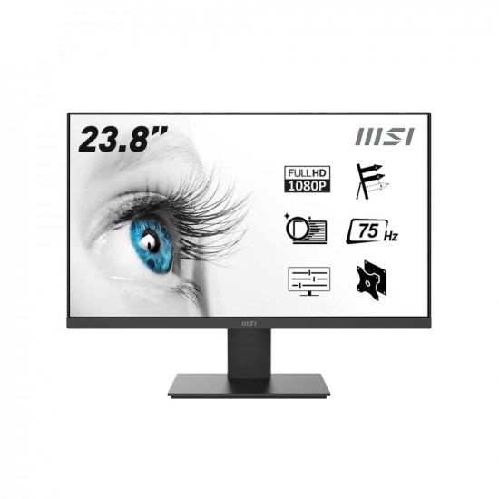 MSI PRO MP241X 24-Inch Full HD Computer Monitor - Professional LED Monitor with 75Hz Refresh Rate, Anti-Glare & Anti-Flicker Technology PC Monitor for Desktop (Black)