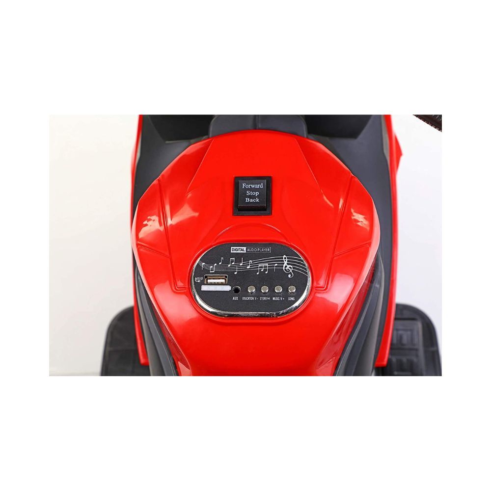 MunMun Toys Battery Operated Ride on Bike for Kids with Music (USB), Lights for 2 to 4 Year Child (Red) 007