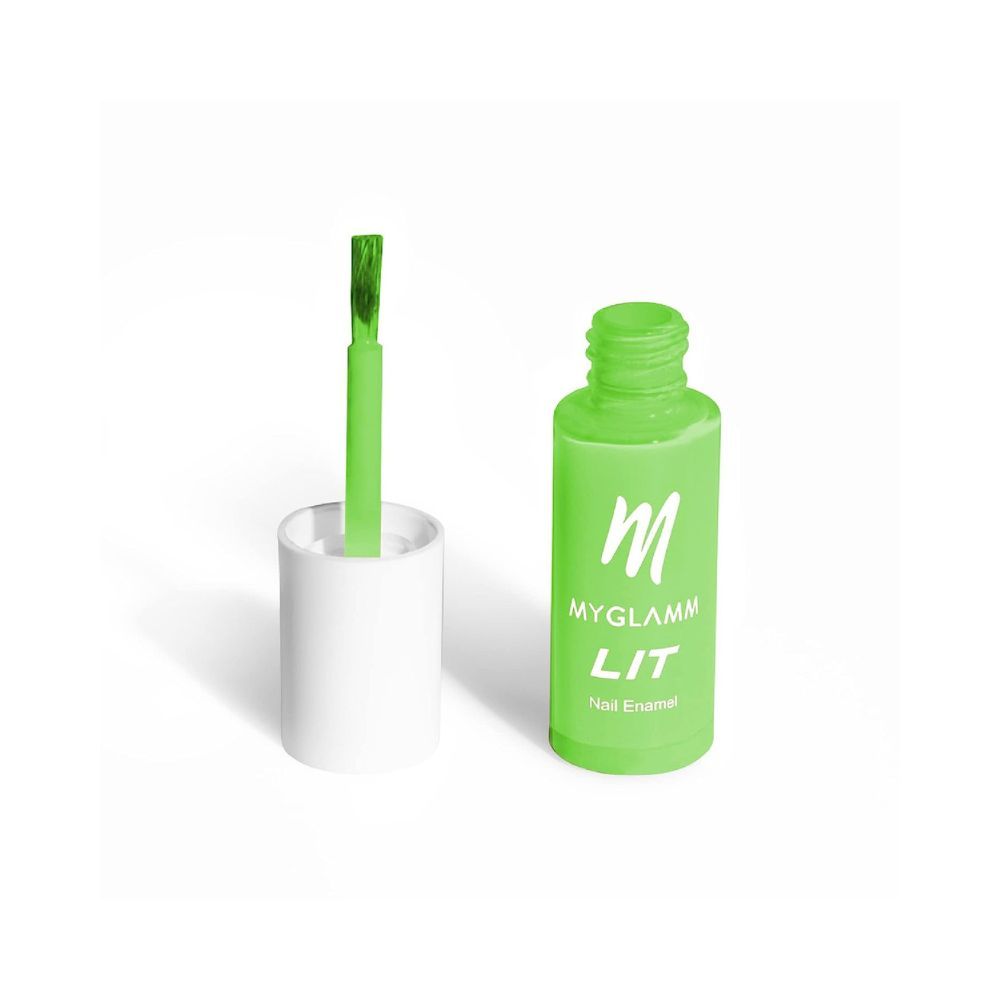 MyGlamm LIT Nail Enamel-Fomo (Green)-7ml | Nail Polish | Nail Paint