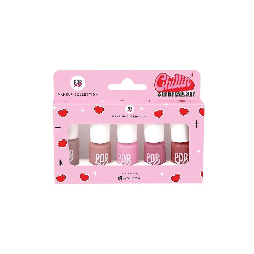 MyGlamm POPxo Makeup Collection, Chillin' Mini Nail Kit, Paraben Free, Long Lasting Formula, 5 in 1 Combo