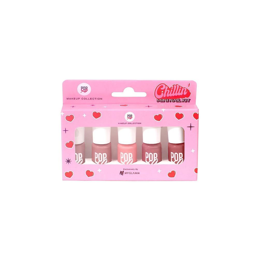 MyGlamm POPxo Makeup Collection, Chillin' Mini Nail Kit, Paraben Free, Long Lasting Formula, 5 in 1 Combo