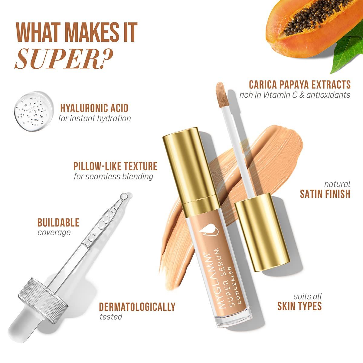 MyGlamm Super Serum Concealer - 101C Ivory - 6g