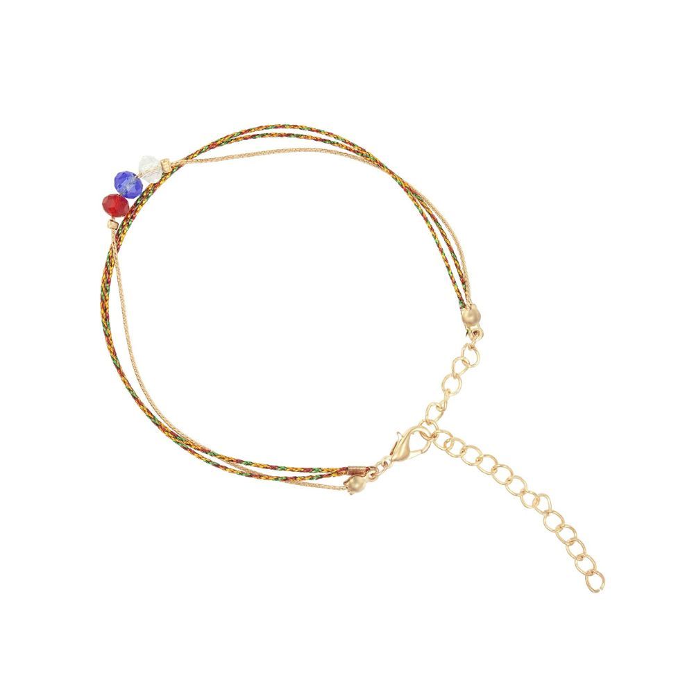 NAKABH Multicolour Non-Precious Metal Indo Western Single Leg Anklet for Girls and Women