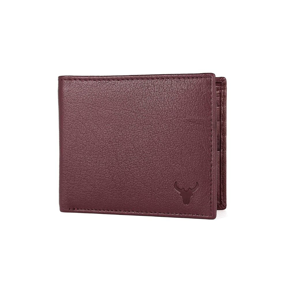 NAPA HIDE Top Grain Maroon Leather Wallet for Men
