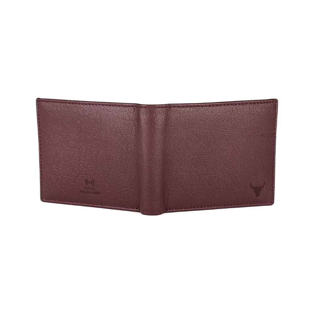 NAPA HIDE Top Grain Maroon Leather Wallet for Men