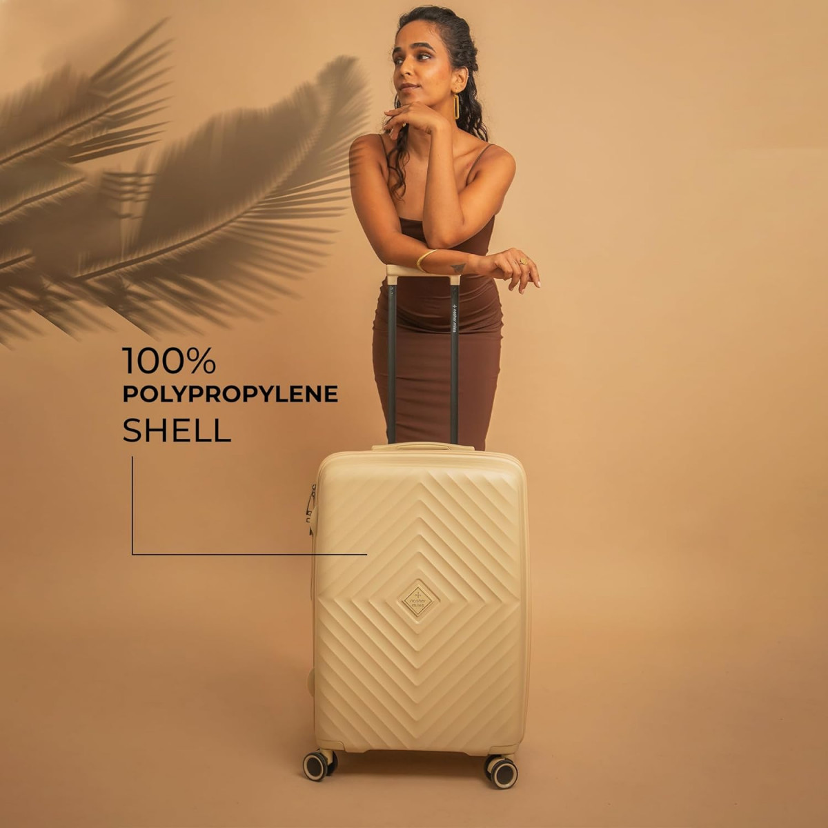 Nasher Miles Antwerp Expander Hard-Sided Polypropylene Luggage Set of 3 Yellow Trolley Bags 55 65  75 Cm