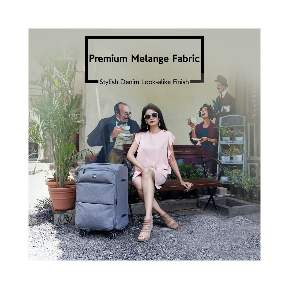 Nasher Miles London 20 Inch ,Cabin, Expander, Soft-Sided, Anthra Melange Luggage, Grey 55cm Trolley Bag