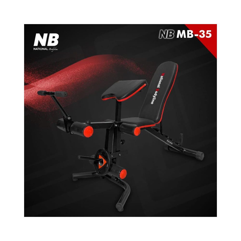 National Bodyline Foldable Adjustable Manual Inclined Decline Weightlifting Bench Workout Machine