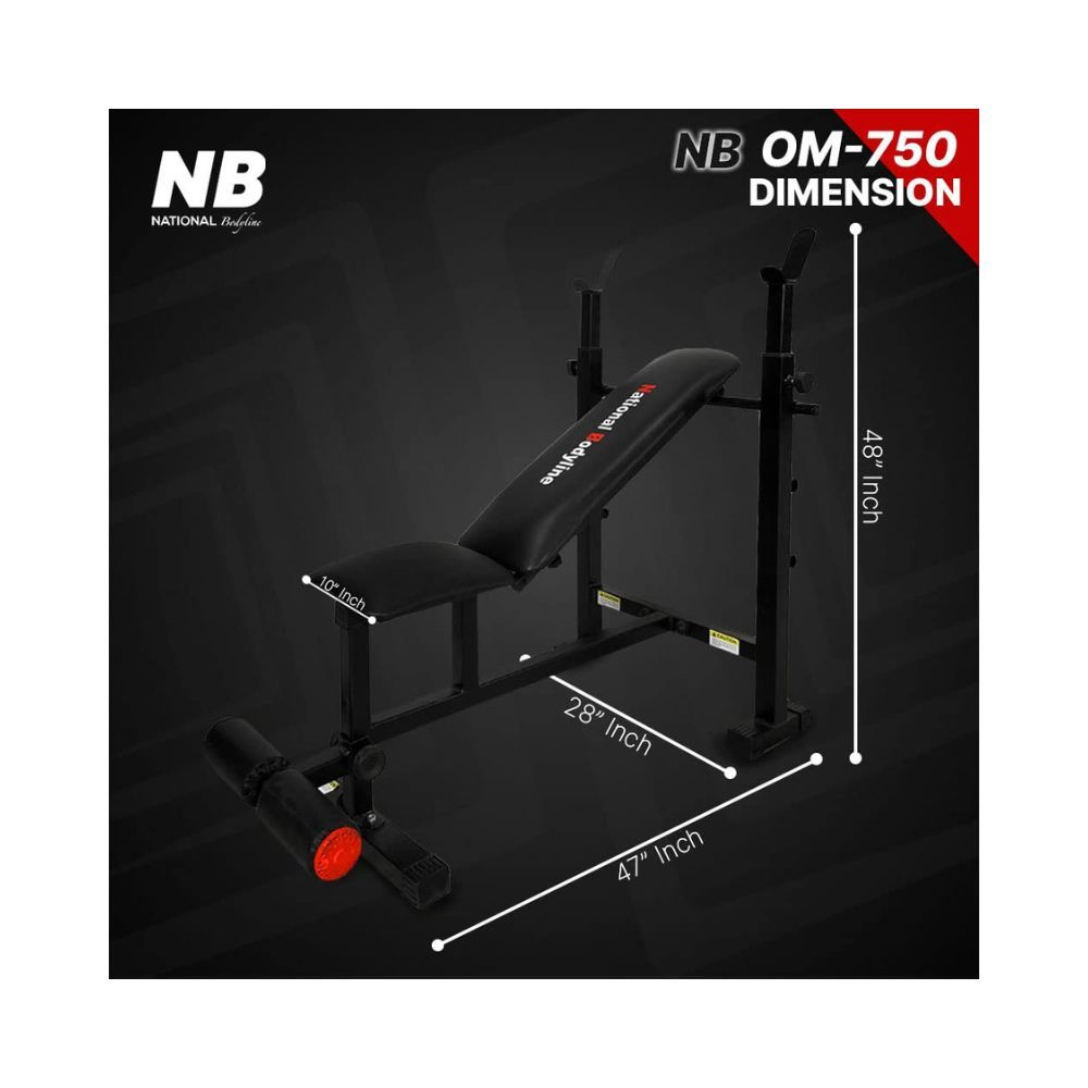 National Bodyline LEEWAY Home Gym Bench|Adjustable Incline, Decline and Flat Bench| Adjustable gym bench