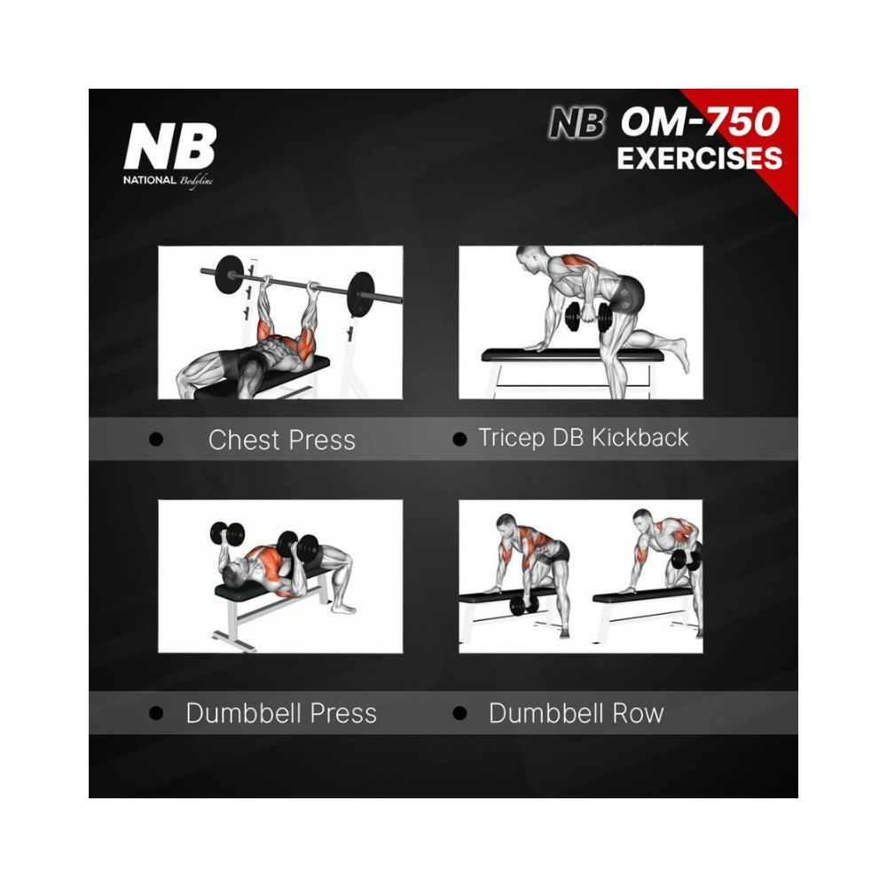 National Bodyline LEEWAY Home Gym Bench|Adjustable Incline, Decline and Flat Bench| Adjustable gym bench
