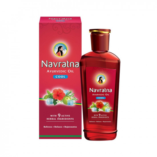 Navratna Ayurvedic Cool Oil | Unique combination of 9 Ayurvedic Herbs | Relieves Headache, Body ache