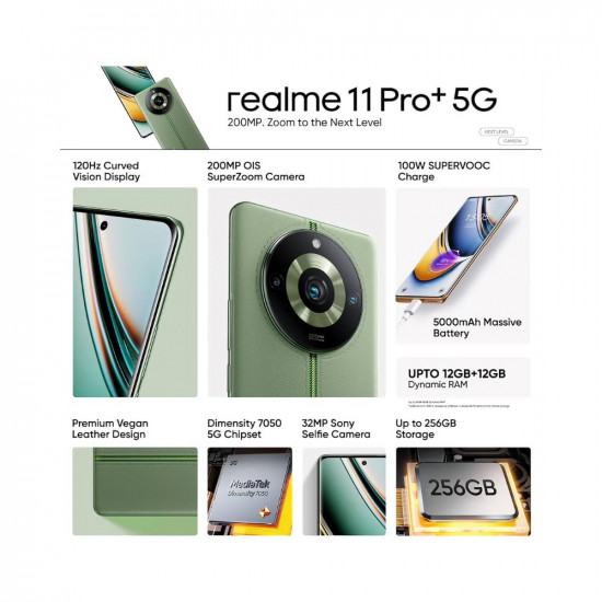 Neha Communication realme 11 Pro+ 5G 256 GB Storage Oasis Green (12 GB RAM)
